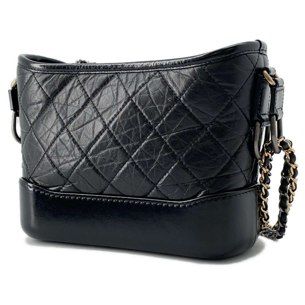 Chanel Black Leather Cocomark Hobo Gabriel Small Bag